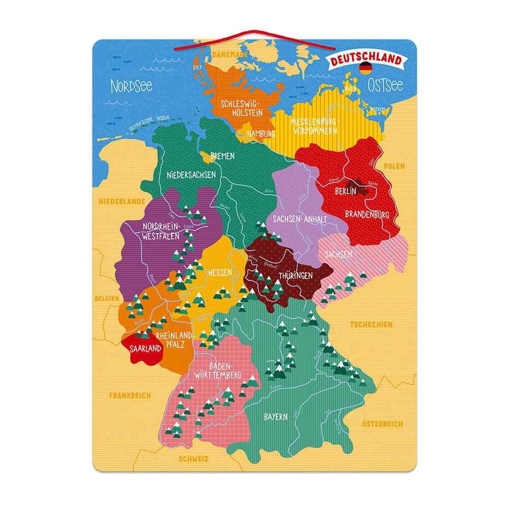Magnetische Landkarte - Deutschland 79 Teile (Holz)