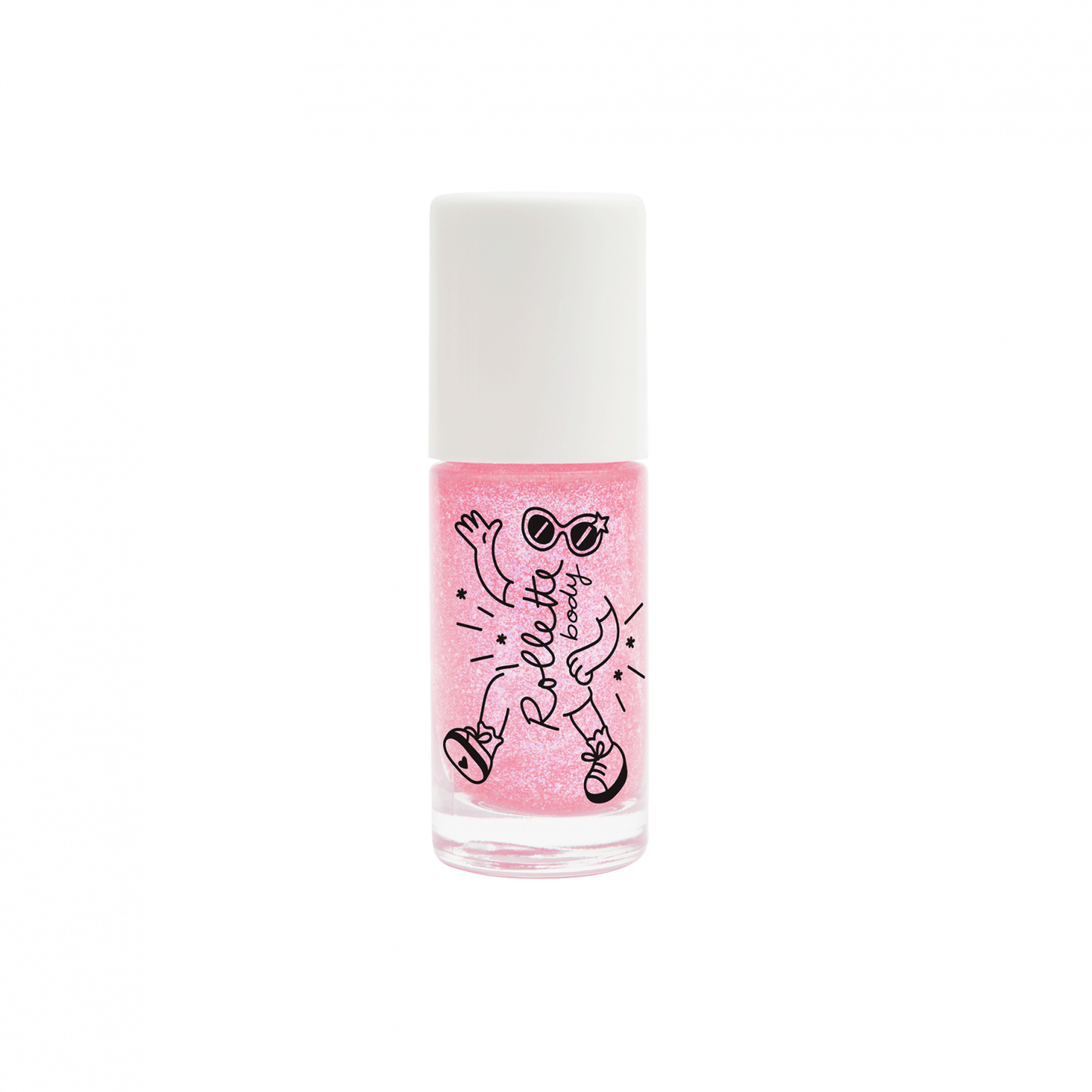 Glitzerndes Körpergel Roll-on Himbeere