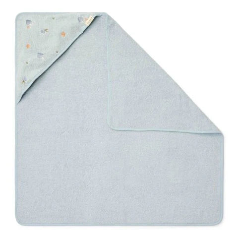 Badecape - Bestickt - Blau - 100 x 100 - Forest Friends