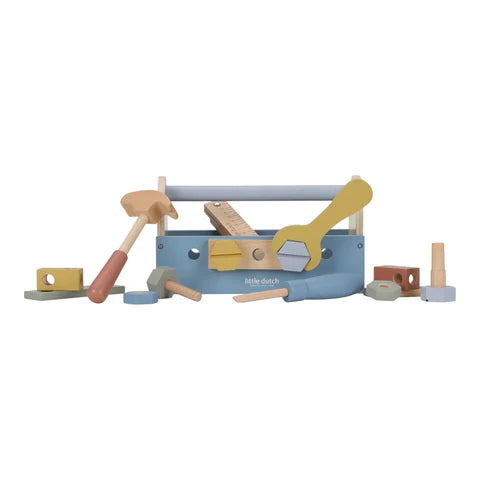 Holz-Werkzeugkiste - Blau - Essentials
