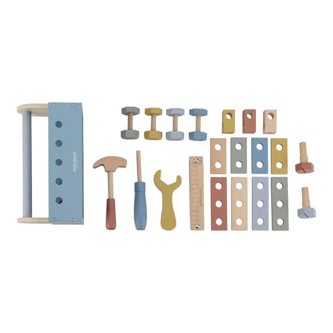 Holz-Werkzeugkiste - Blau - Essentials