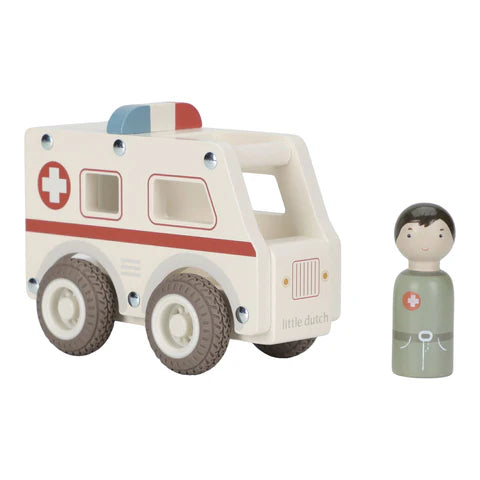 Holzkrankenwagen - Weiß - Essentials