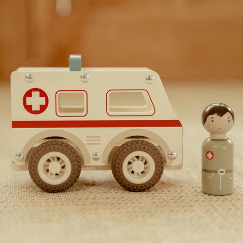 Holzkrankenwagen - Weiß - Essentials