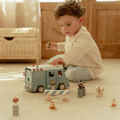 Holz Polizeiauto – Blau – Essentials