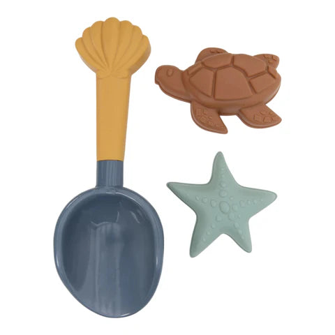 Strandset Schaufel und Sandformen - Blau - Ocean World