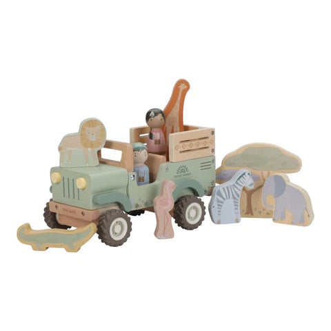 Safariauto aus Holz mit Tieren -  Safari Friends