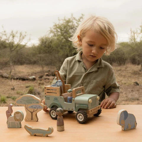 Safariauto aus Holz mit Tieren -  Safari Friends