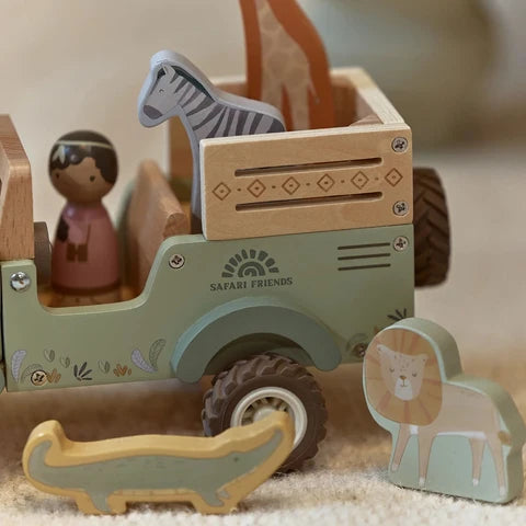 Safariauto aus Holz mit Tieren -  Safari Friends