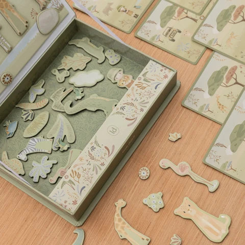 Magnetische Spieltafel - Grün - Safari Friends
