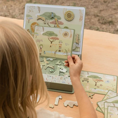 Magnetische Spieltafel - Grün - Safari Friends