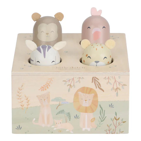 Holz-Pop-UP- Grün- Safari Friends