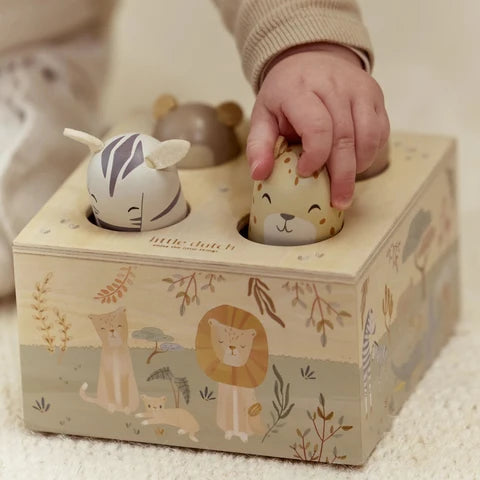 Holz-Pop-UP- Grün- Safari Friends