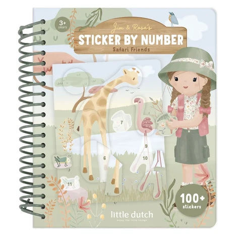Stickerbuch nach Zahlen - Rosa - Safari Friends