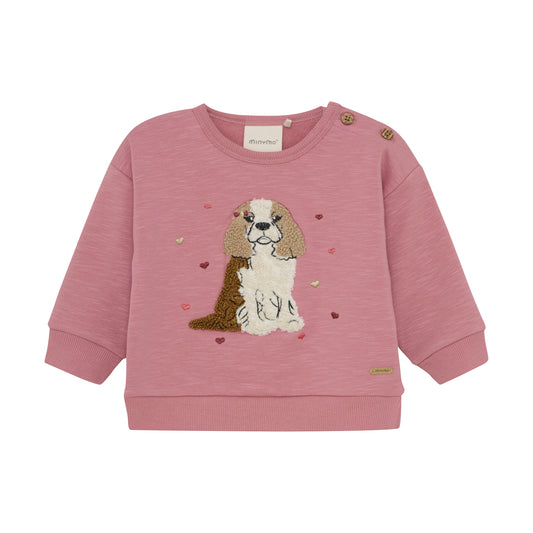 Minymo Sweatshirt Hund- Dusty Rose