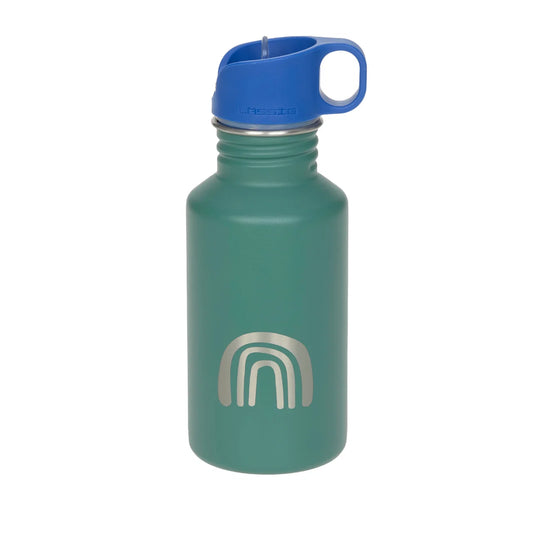 Edelstahl Kinder Trinkflasche 500 ml - Little Gang, Regenbogen, Grün