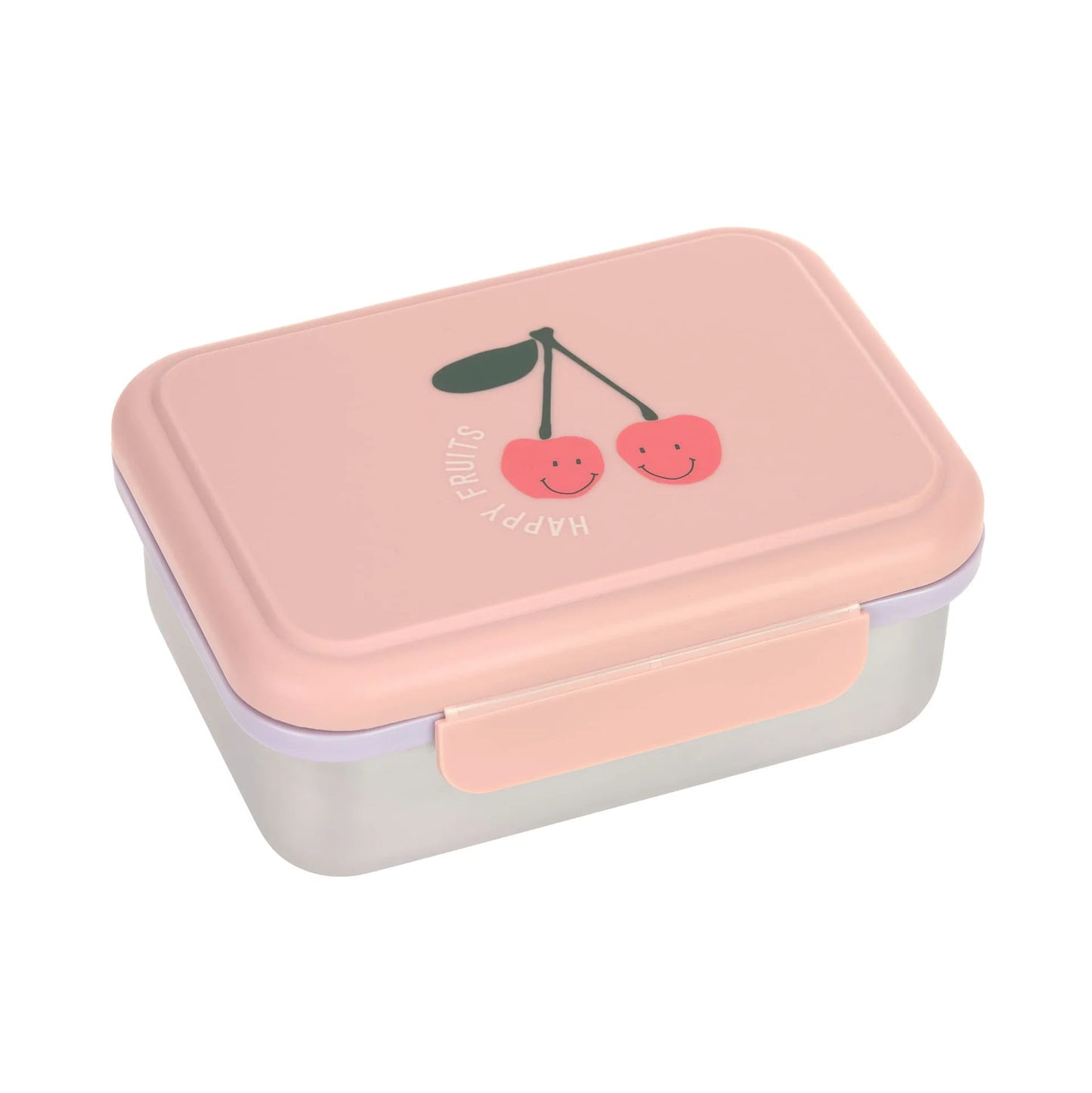 Brotdose Kinder - Edelstahl Lunchbox, Happy Fruits Kirsche