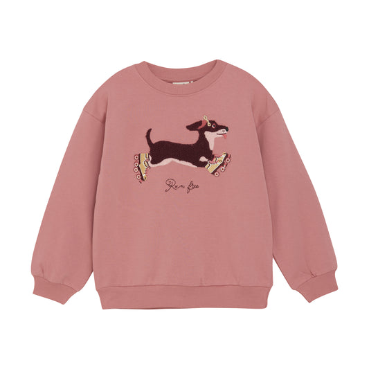 Sweatshirt mit Dackel Dusty Rose