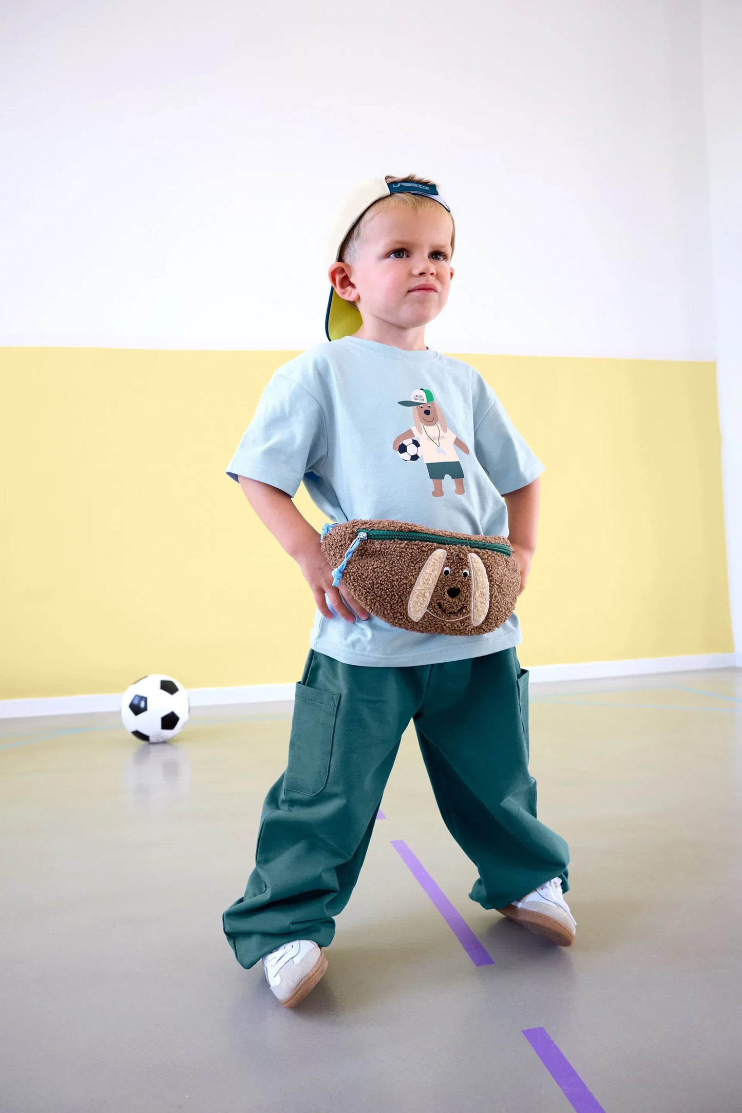 Kinder T-Shirt - Bio Baumwolle, Hund Hellblau