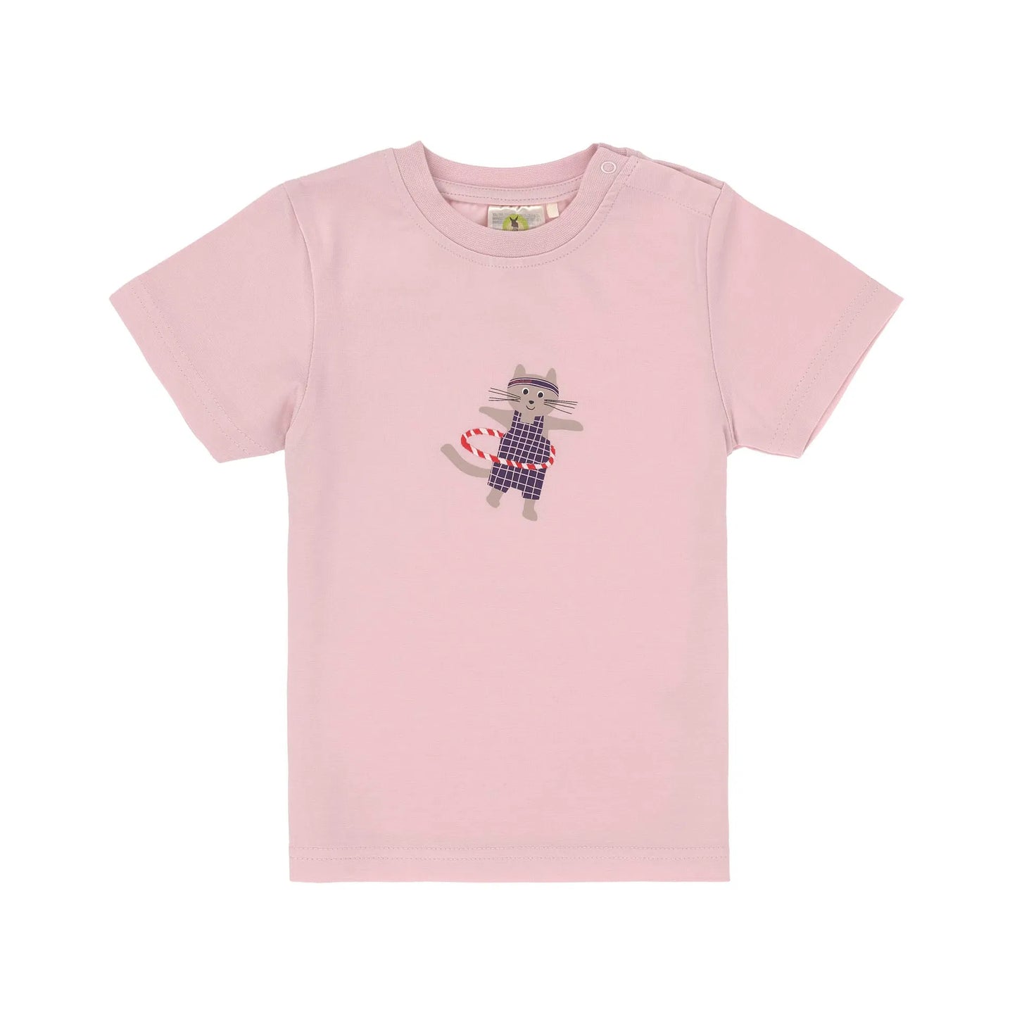 Kinder T-Shirt - Bio Baumwolle, Katze Rosa 86/92