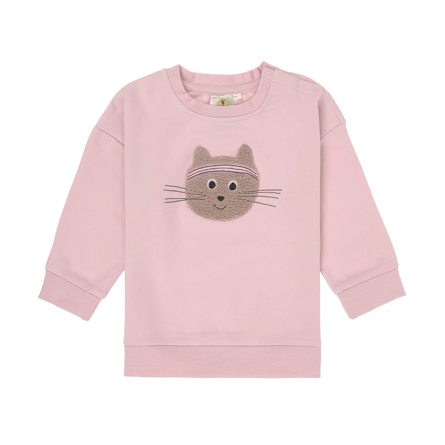 Kinder Pullover - Bio Baumwolle, Katze, Rosa 86/92
