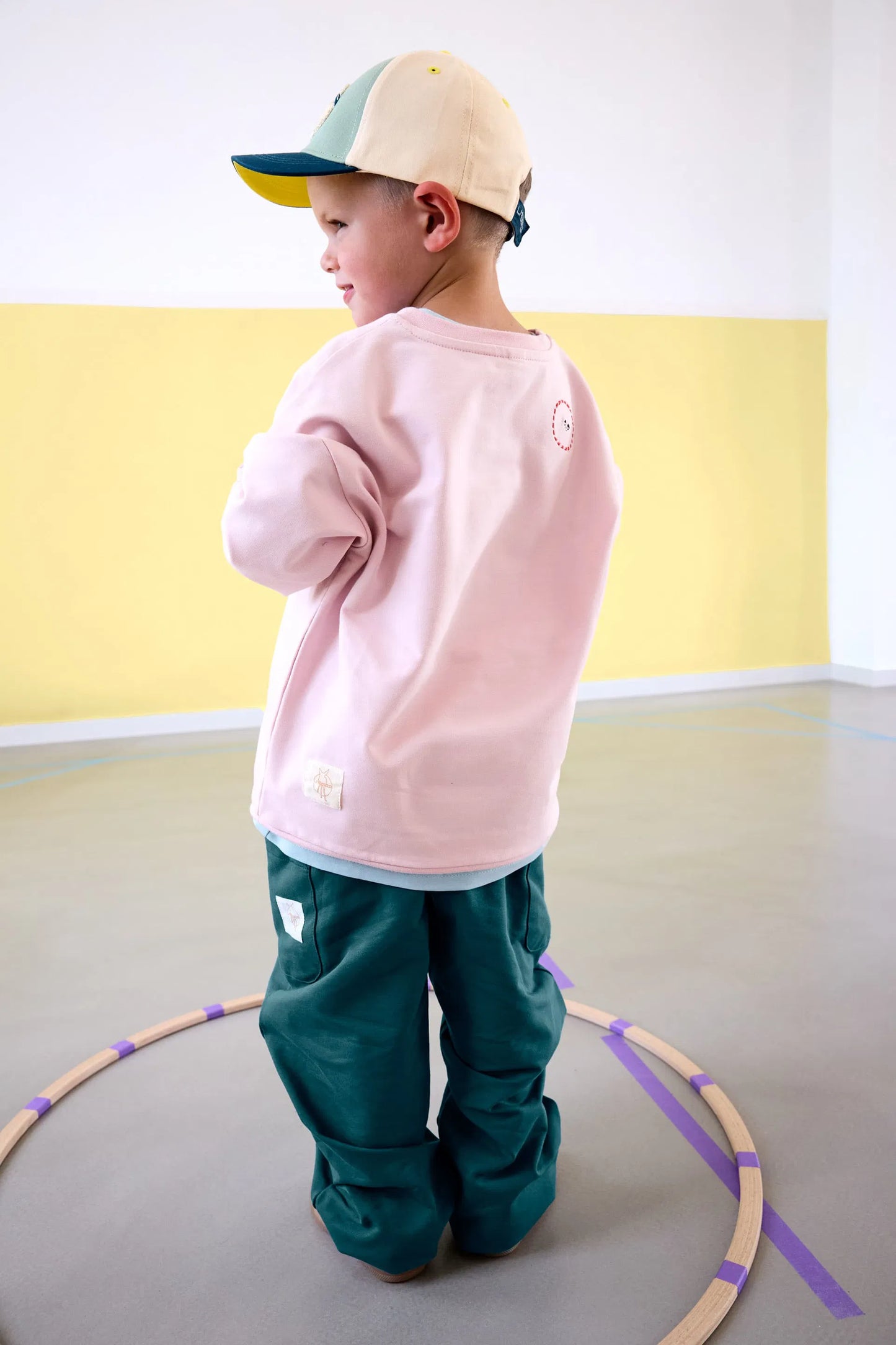 Kinder Pullover - Bio Baumwolle, Katze, Rosa 86/92