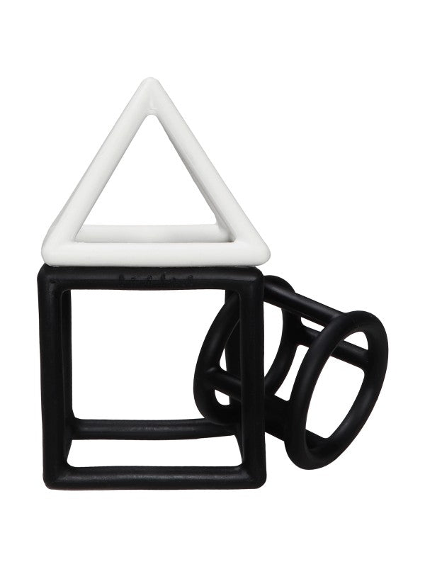 Teether Toy Silicone - Geometric Shapes Black & White