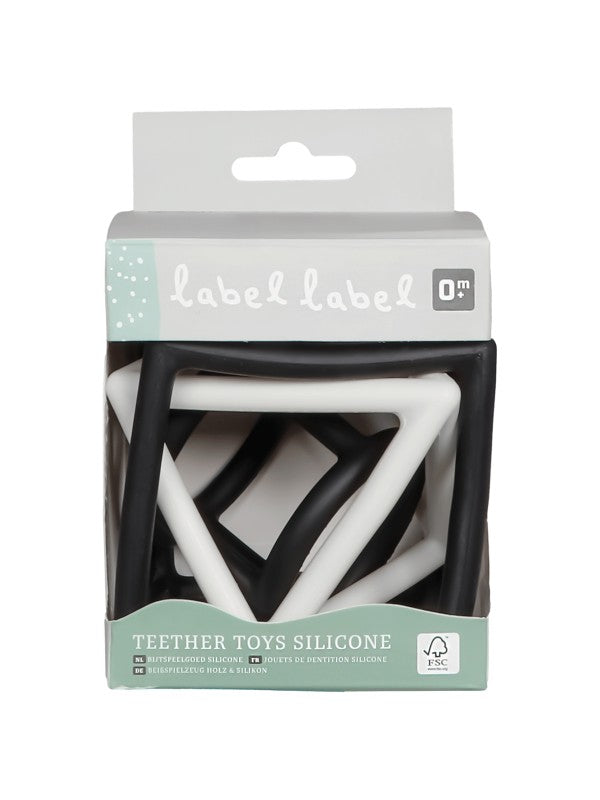 Teether Toy Silicone - Geometric Shapes Black & White