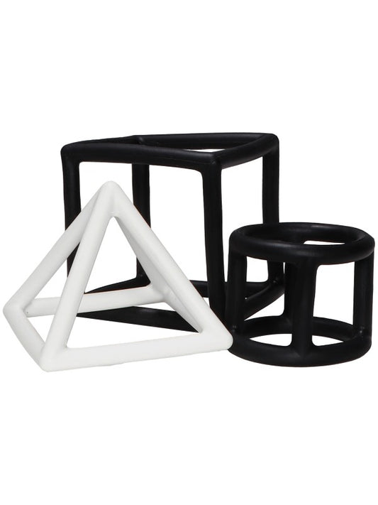 Teether Toy Silicone - Geometric Shapes Black & White