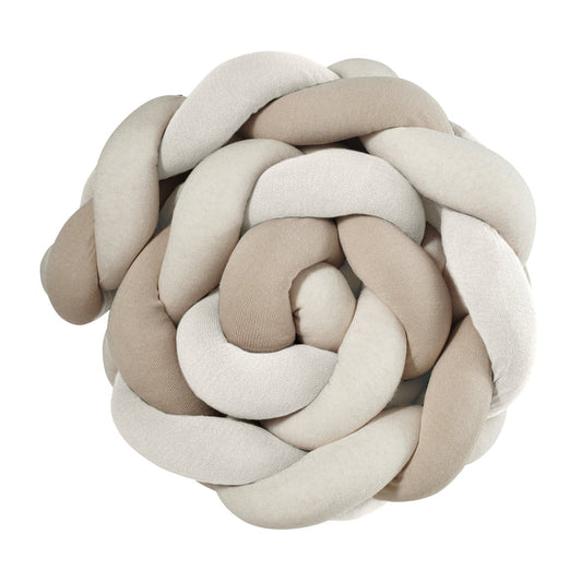Bettschlange geflochten Trio Beige, Sand, Natur Strick XL