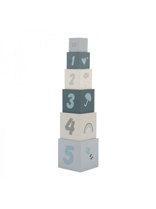 Stacking Blocks Numbers - Blue