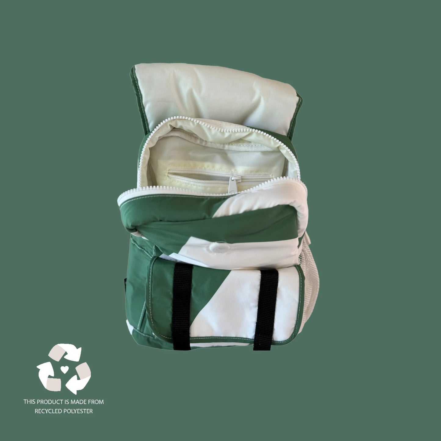 Wildride Recycled Kids Backpack Green Graphic