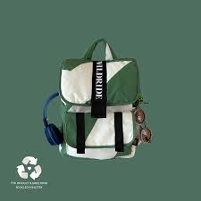Wildride Recycled Kids Backpack Green Graphic