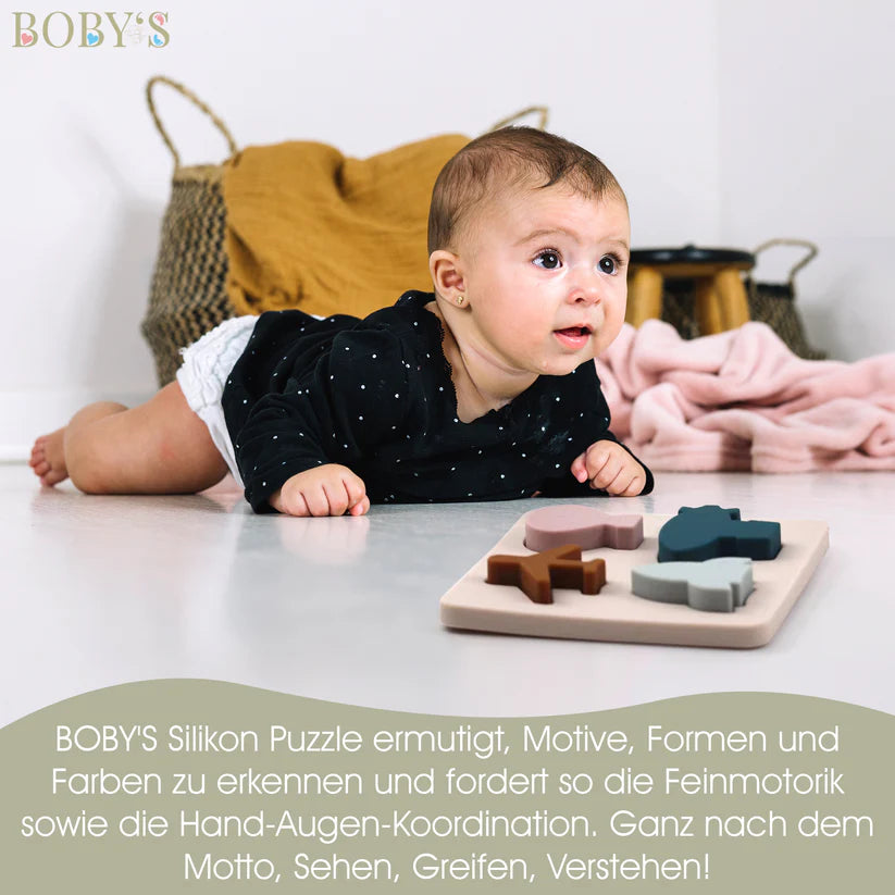 BOBY´S  Montessori Silikonpuzzle Flug-Motiv
