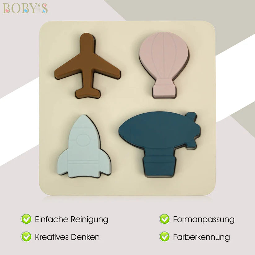 BOBY´S  Montessori Silikonpuzzle Flug-Motiv