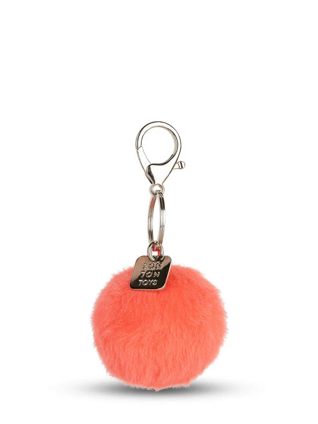 Smiley Keychain ECO Fuzzy Bright Coral
