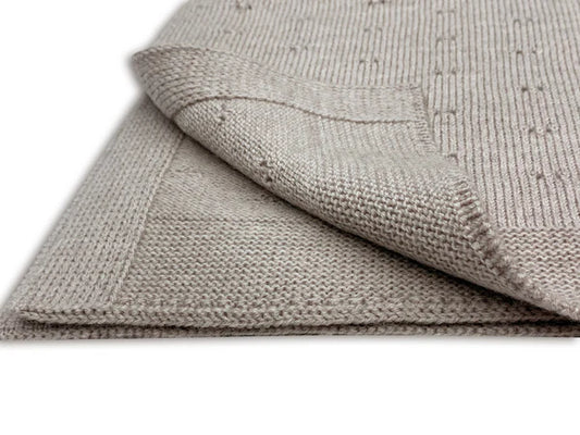 Kuscheldecke Ida 100% Merinowolle Camel Melange