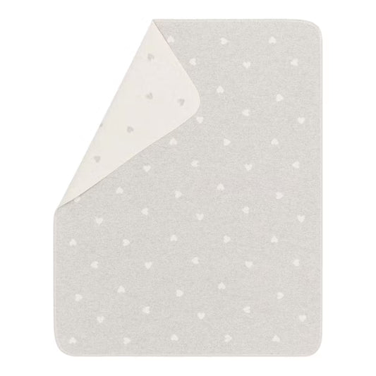 Babydecke Herzen Farbe Hellgrau 90x70cm