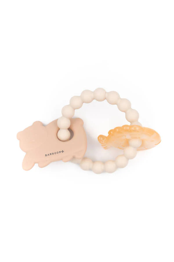 Beißring Bär und Fisch - Soft Pink