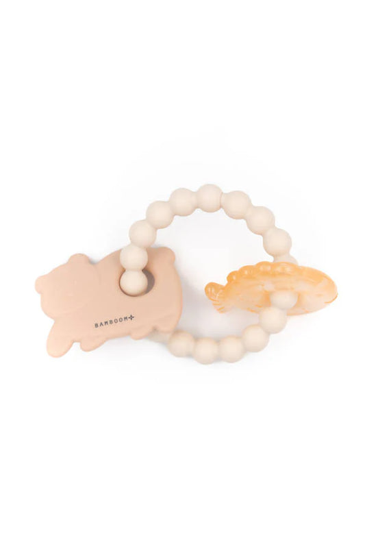 Beißring Bär und Fisch - Soft Pink