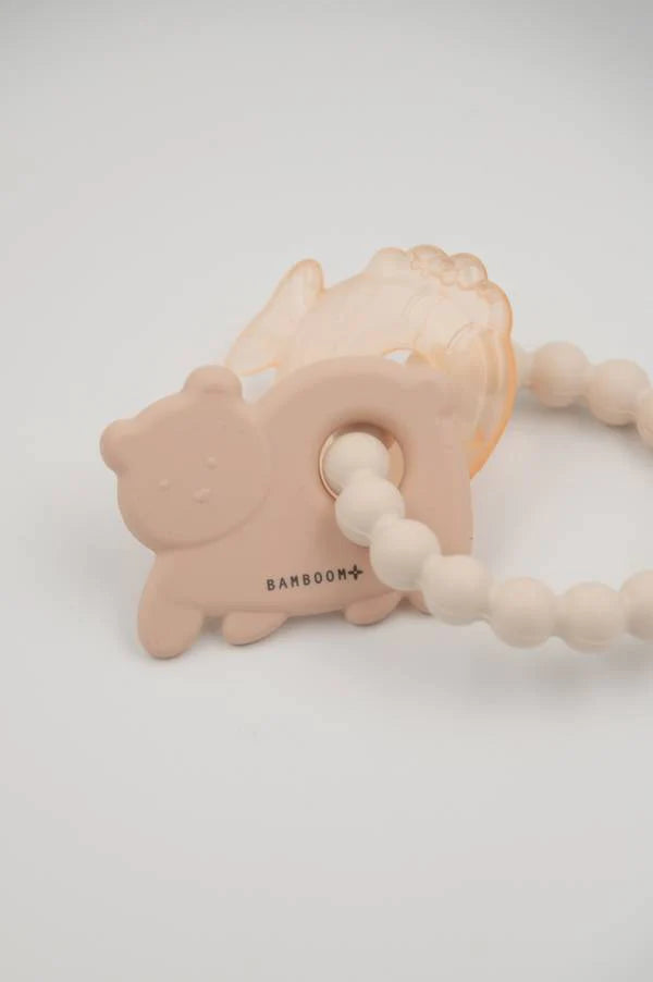 Beißring Bär und Fisch - Soft Pink
