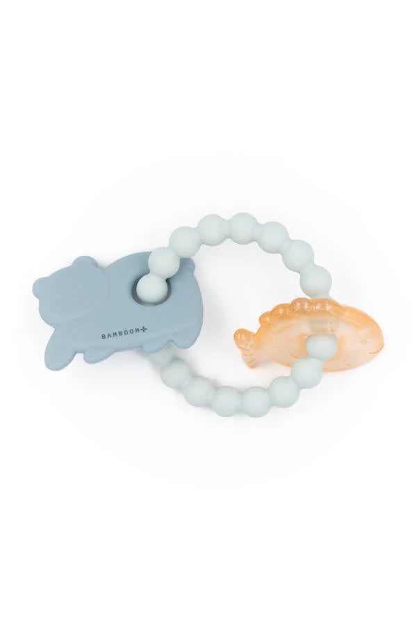 Beißring Bär und Fisch - Soft Blue