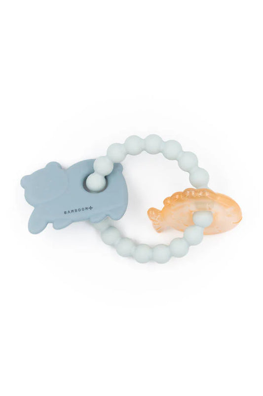 Beißring Bär und Fisch - Soft Blue