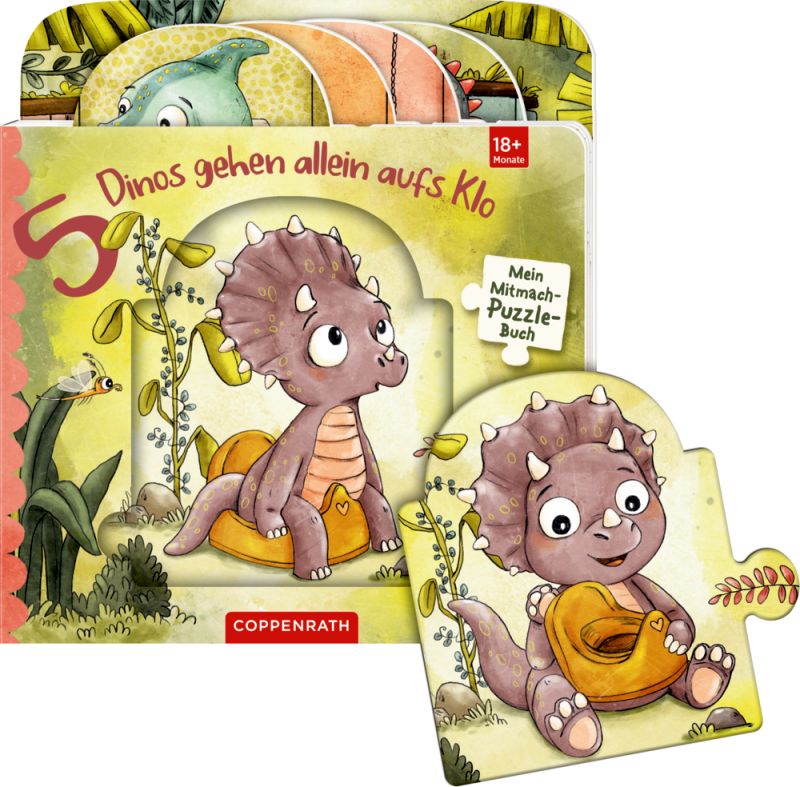Mein Mitmach-Puzzle-Buch: 5 Dinos gehen allein aufs Klo