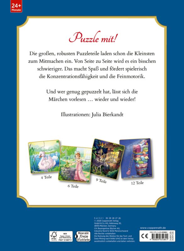 Mein erstes Märchen-Puzzlebuch - Buch mit 4 Puzzles