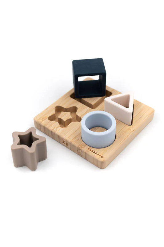 Puzzle aus Bambus und Silikon - Blau