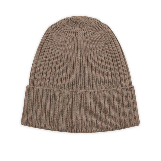 Mütze Emma Toffee aus 100% Merinowolle 0-1 Jahre