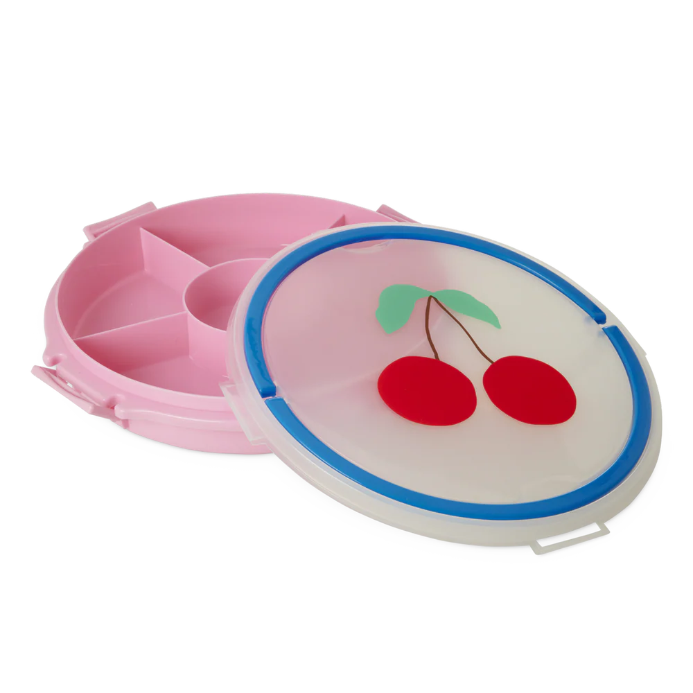 Serving Tray mit Griff und Deckel Pink/Cherry