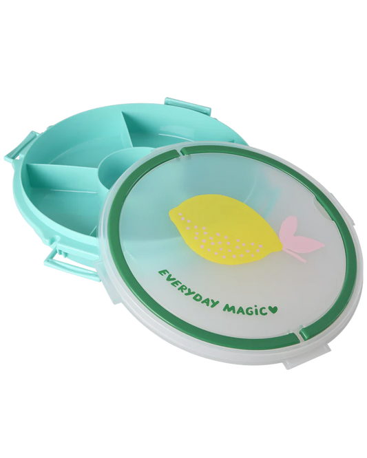 Serving Tray mit Griff und Deckel Mint/Lemon