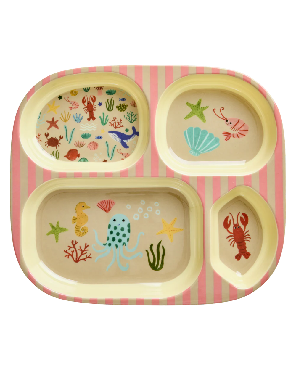 Kinderteller mit 4er Einteilung - Koralle - Ocean Print