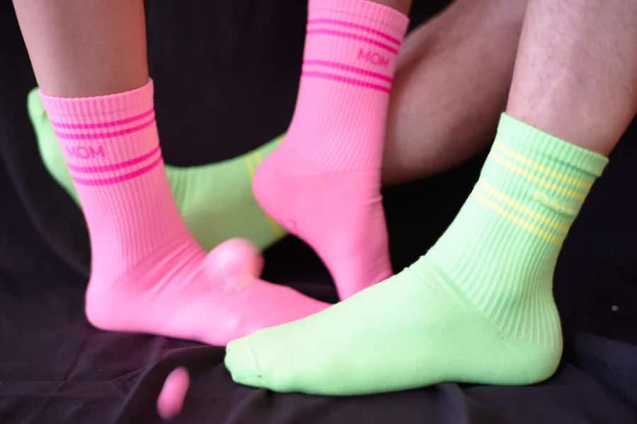 Socken Neon Mom or Dad verschiedene Größen